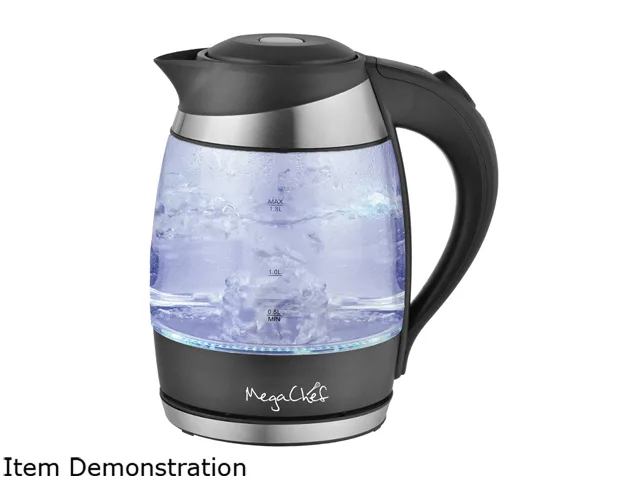 MegaChef MegaChef MGKTL-1757 1.8 L glass stainless electric tea kettle — product photo