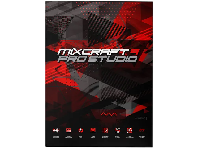 Acoustica, Inc. Acoustica, Inc. AC-9PRO-DL Mixcraft 9 Pro Studio video download 24 instruments 66 effects — product photo