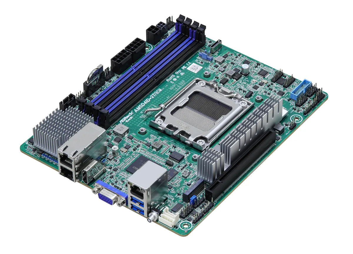 ASRock Rack ASRock Rack AM5D4ID-2T/BCM server motherboard AM5 dual 10G LAN — product photo