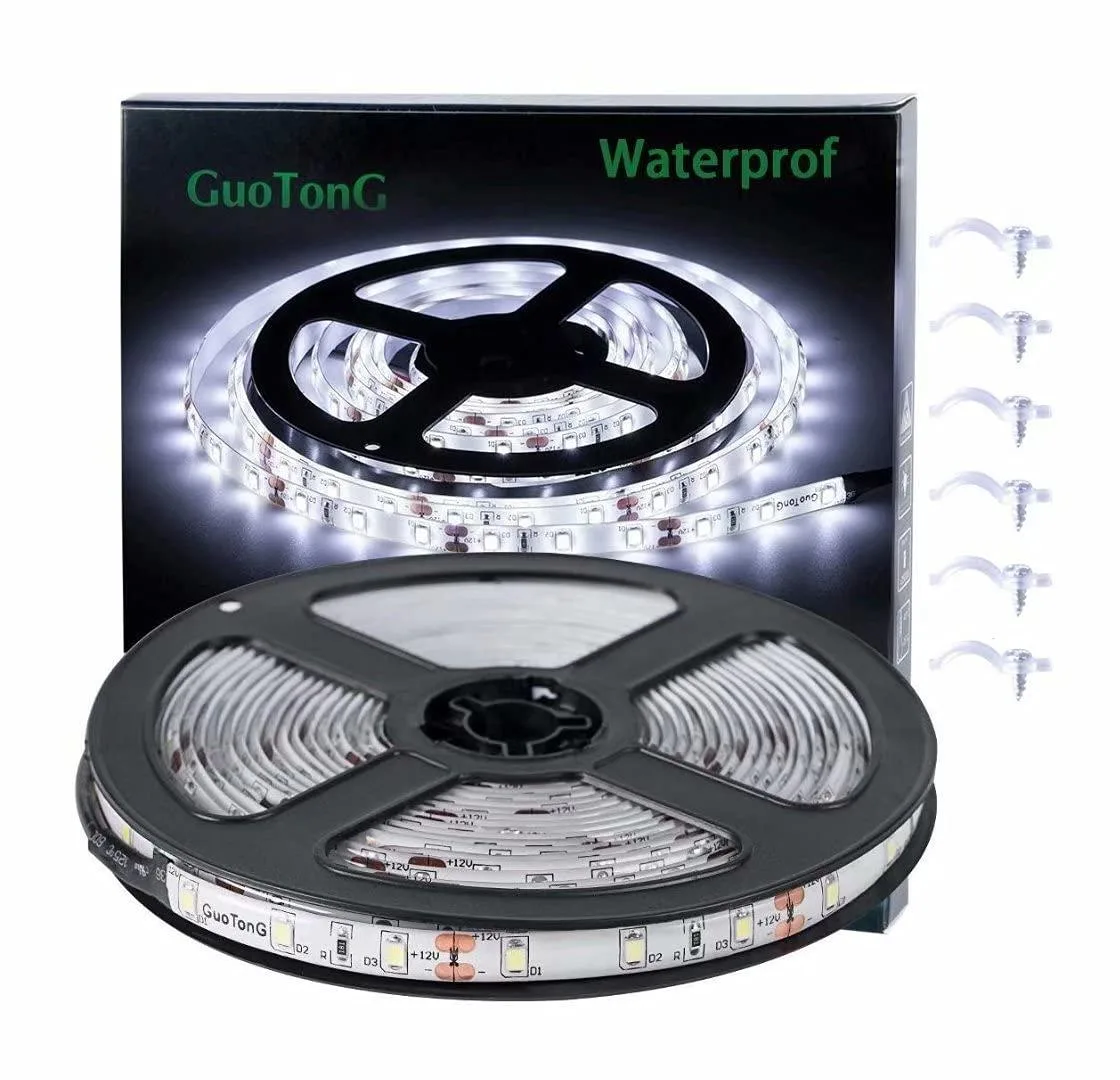  GUOTONG GT66602-DW-F LED Light Fixture 16.4ft 300 SMD 2835 6000K 12V IP44 — product photo