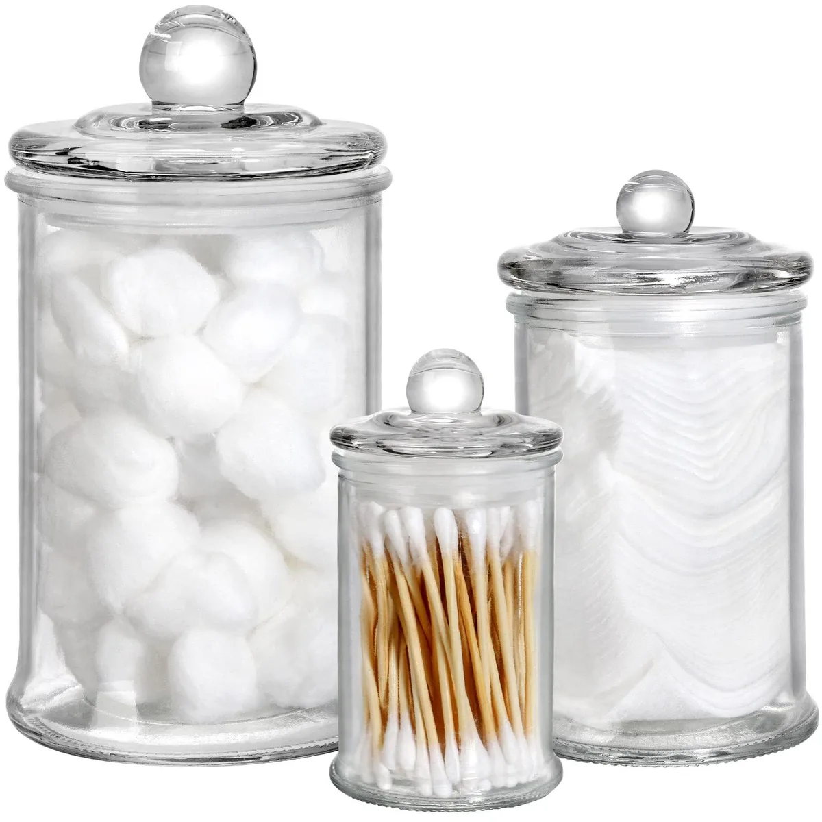  Suwimut Set of 3 Glass Apothecary Jars 24OZ 12OZ 5OZ — product photo