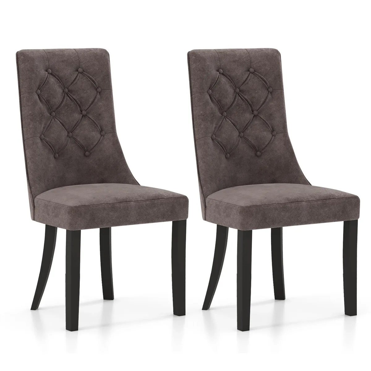 SlickBlue SlickBlue Tufted Dining Chairs Set of 2 Grey 40" High Backrest — product photo