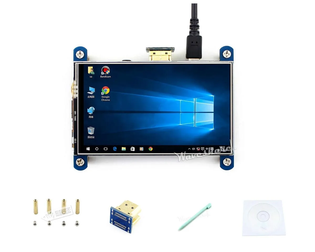 LORDWORLD LORDWORLD 4 inch Raspberry Pi HDMI LCD 800x480 Resistive Touch IPS Display Module — product photo
