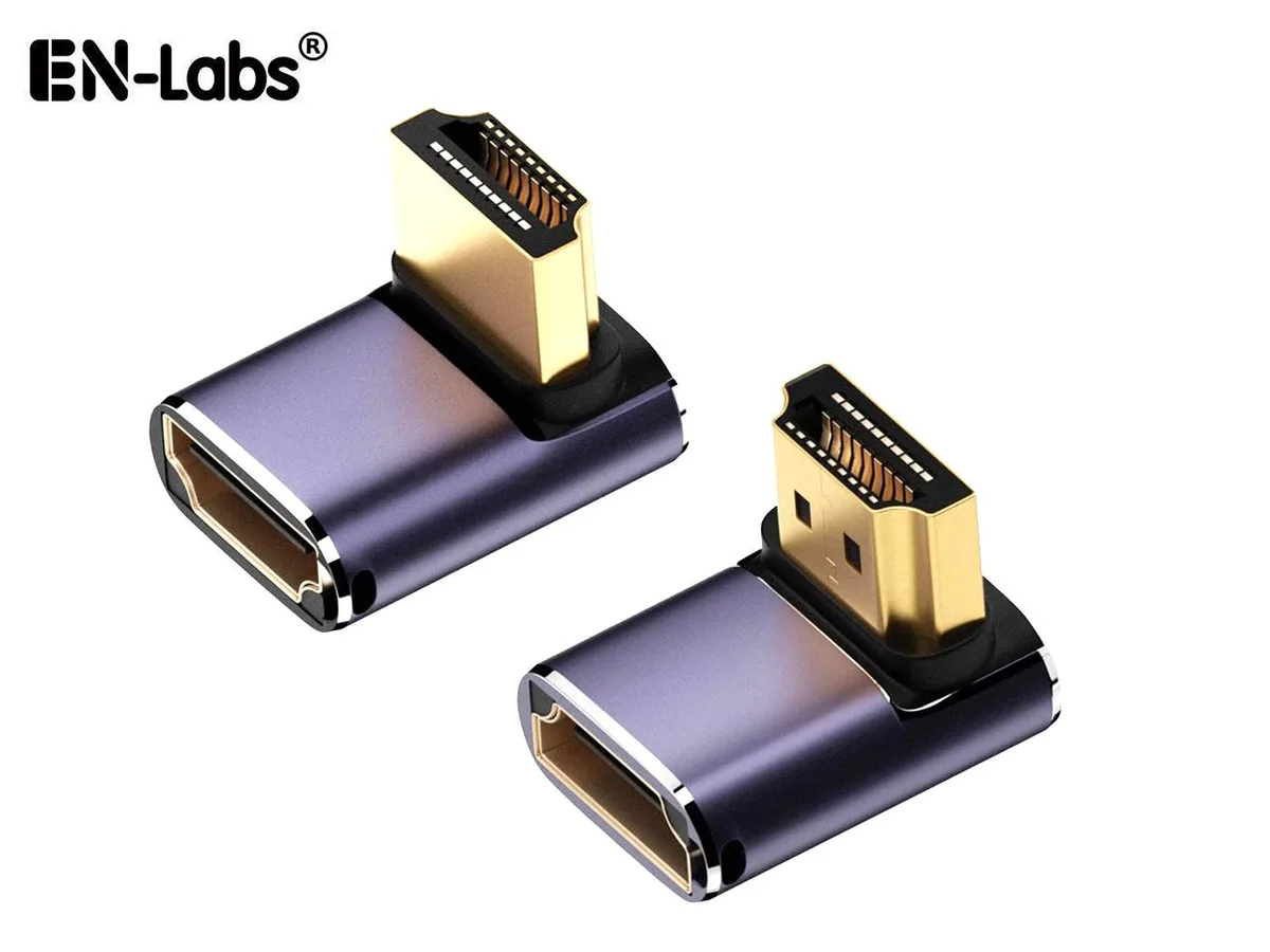 EN-Labs EN-Labs 8K HDMI 90° Adapter 2-Pack Up/Down Angle 48Gbps 8K@60Hz 4K@120Hz audio video converter — product photo
