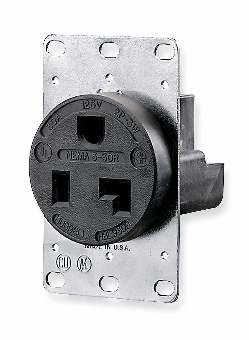 Hubbell Incorporated Hubbell Incorporated HBL9308 30 A 125V 5-30R receptacle — product photo