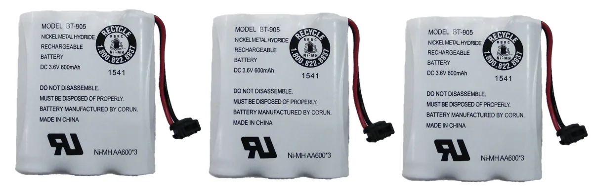 Uniden Uniden BT-905 3.6V 600mAh NiMH telephone accessory 3-pack — product photo