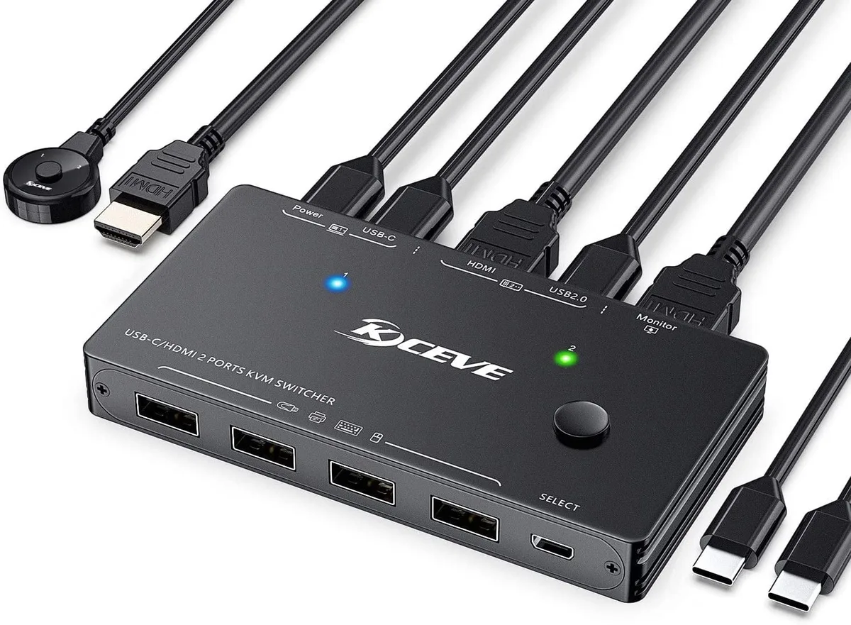 IHDAPP IHDAPP USB-C HDMI KVM Switch 4K@60Hz 100W PD Thunderbolt 3 — product photo