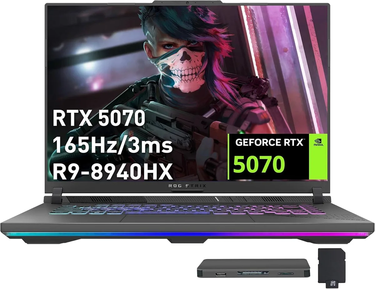 ASUS ASUS ROG Strix G16 16" WUXGA 165Hz Gaming Laptop, Ryzen 9 8940HX, RTX 5070, 16GB DDR5 — product photo