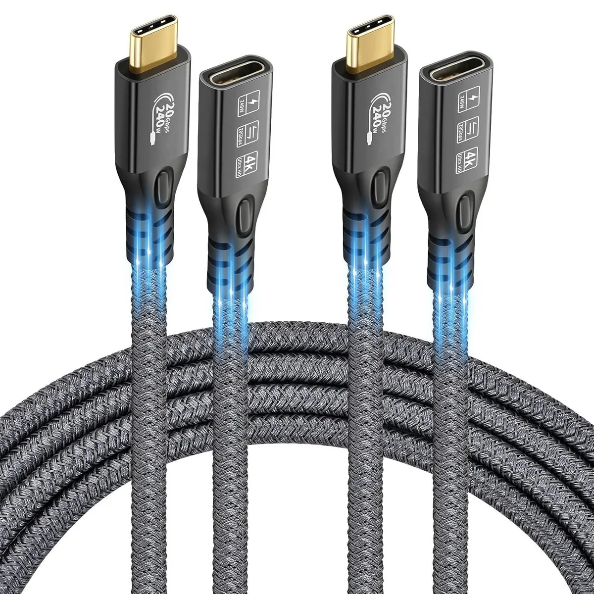 BUCIER BUCIER USB C 3.2 Extension Cable 2PCS 1M 20Gbps 240W 4K@60Hz — product photo
