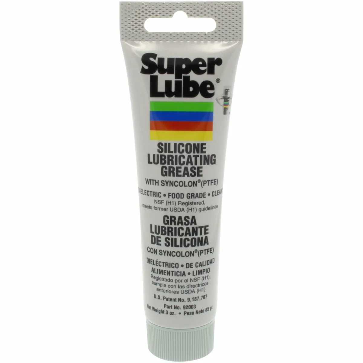 White translucent grease tube with flip cap, 3 oz