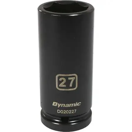 Dynamic 3/4 inch drive deep socket 27mm black phosphate finish