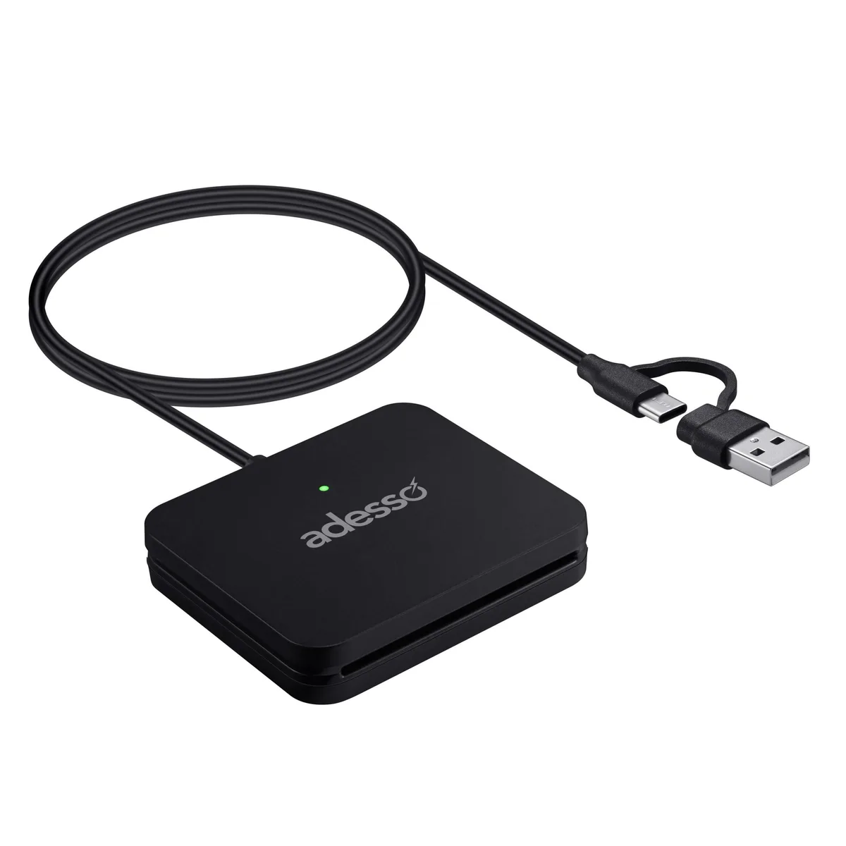 Adesso Adesso SCR-400 USB-C Smart Card Reader with USB-A Adapter — product photo