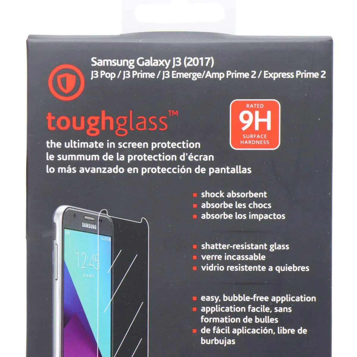 Ventev Ventev ToughGlass Tempered Glass Screen Protector for Samsung Galaxy J3 (2017) Clear — product photo