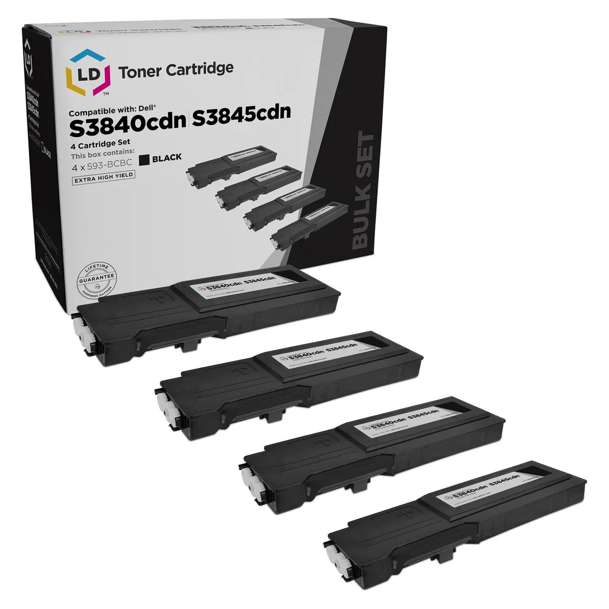 DELL DELL 593-BCBC Black Toner Cartridge 4-Pack 11000 Pages — product photo