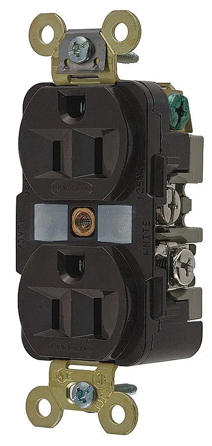 Hubbell Incorporated Hubbell Incorporated HBL5262 15A 125V Duplex Receptacle 5-15R Brown — product photo