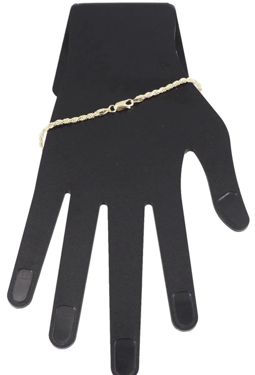 MST MST 925 Sterling Silver 14K Gold Plated 2.8MM Rope Bracelet — product photo