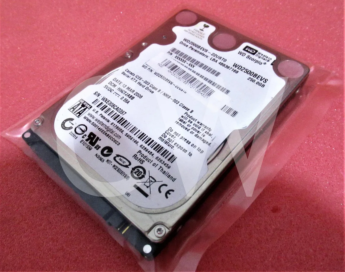 Western Digital Western Digital Scorpio WD2500BEVS 250GB 5400RPM 2.5" SATA internal hard drive — product photo