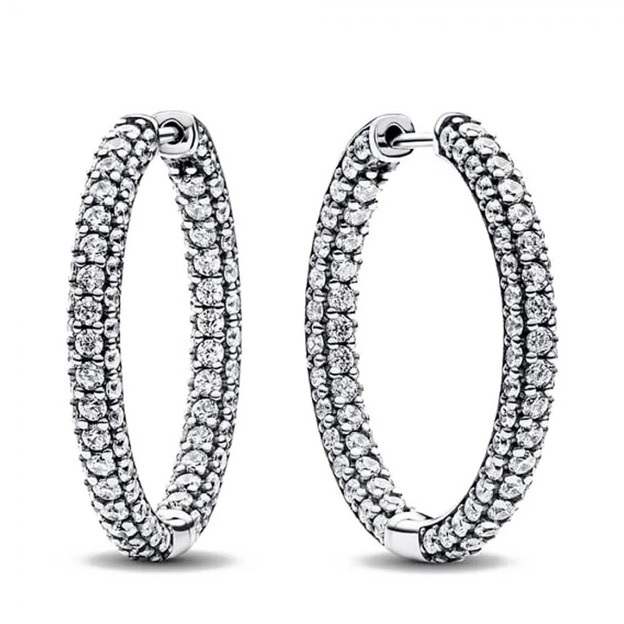PANDORA PANDORA Timeless Pave Single-row Hoop Earrings 198 stones — product photo