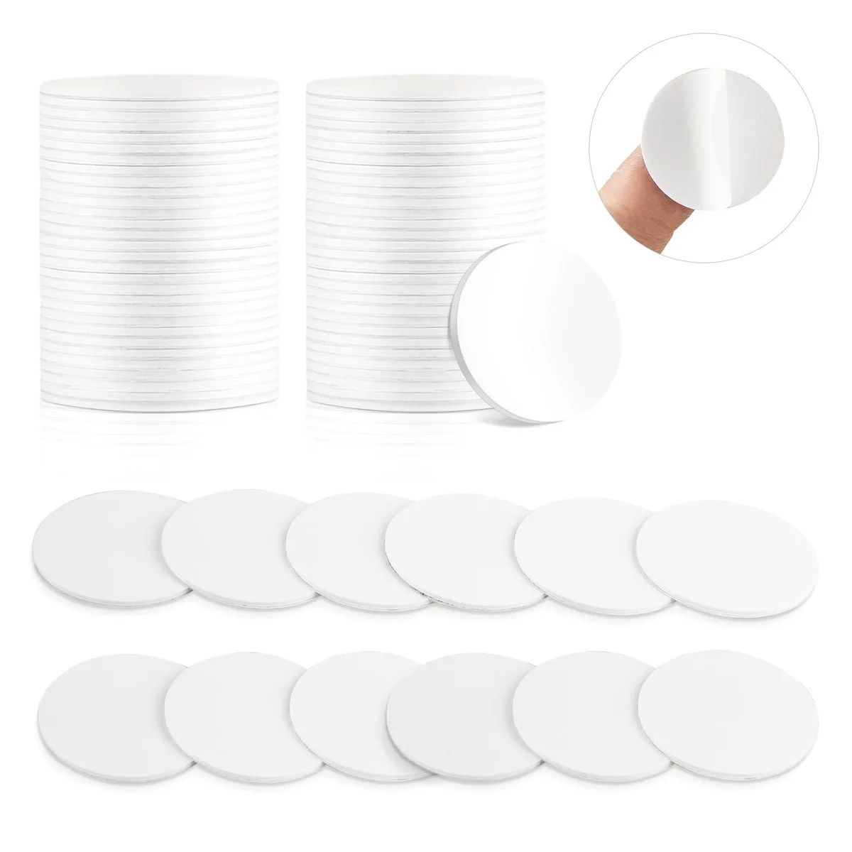  AT&amp;T NTAG215 NFC Tag Stickers White Round 2.5cm 50pcs — product photo