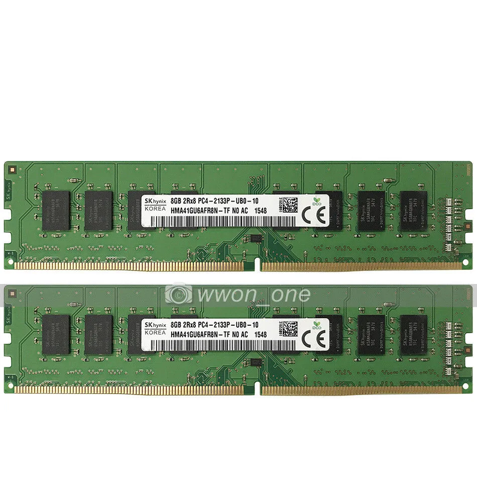 SK hynix SK hynix 16GB 2x8GB DDR4 2133MHz CL15 1.20V Green UDIMM desktop RAM — product photo