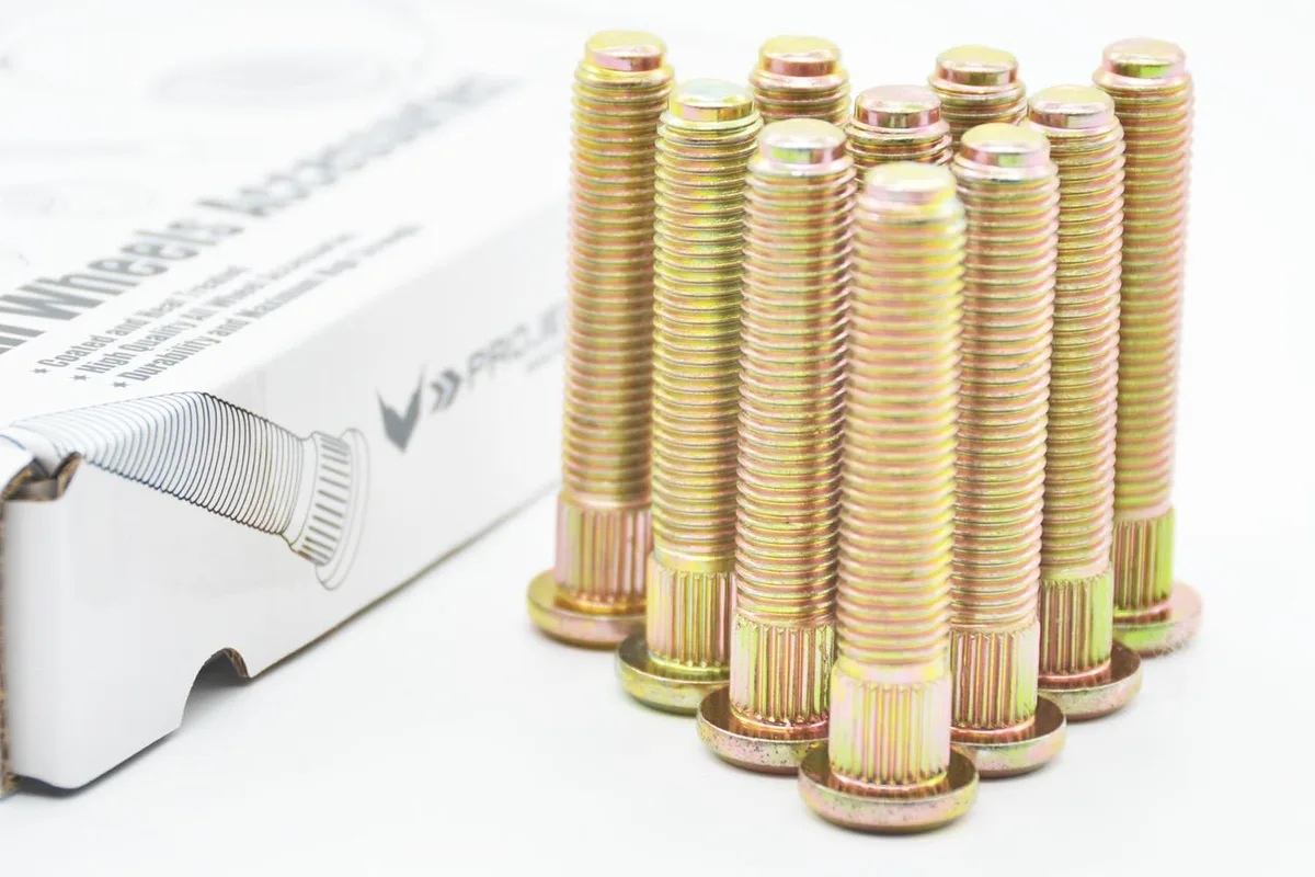V-Project Inc V-Project Inc 63mm Extended Wheel Stud M12x1.5 10pcs Gold accessories - wheel — product photo
