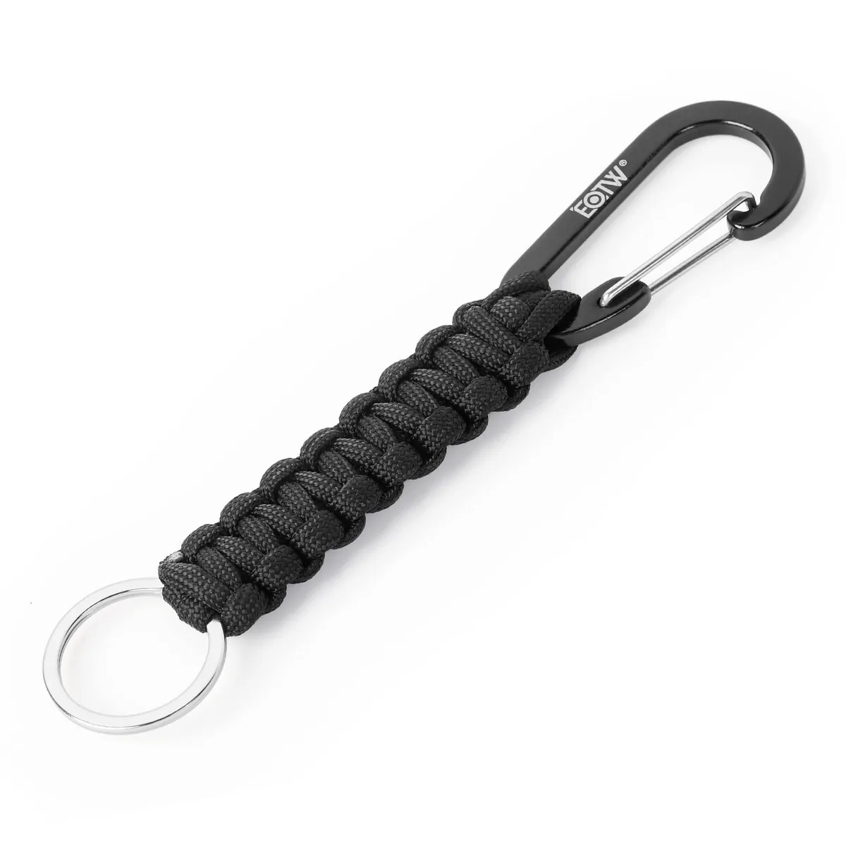  EOTW Paracord Keychain Carabiner Black Camouflage 6.1 inch — product photo