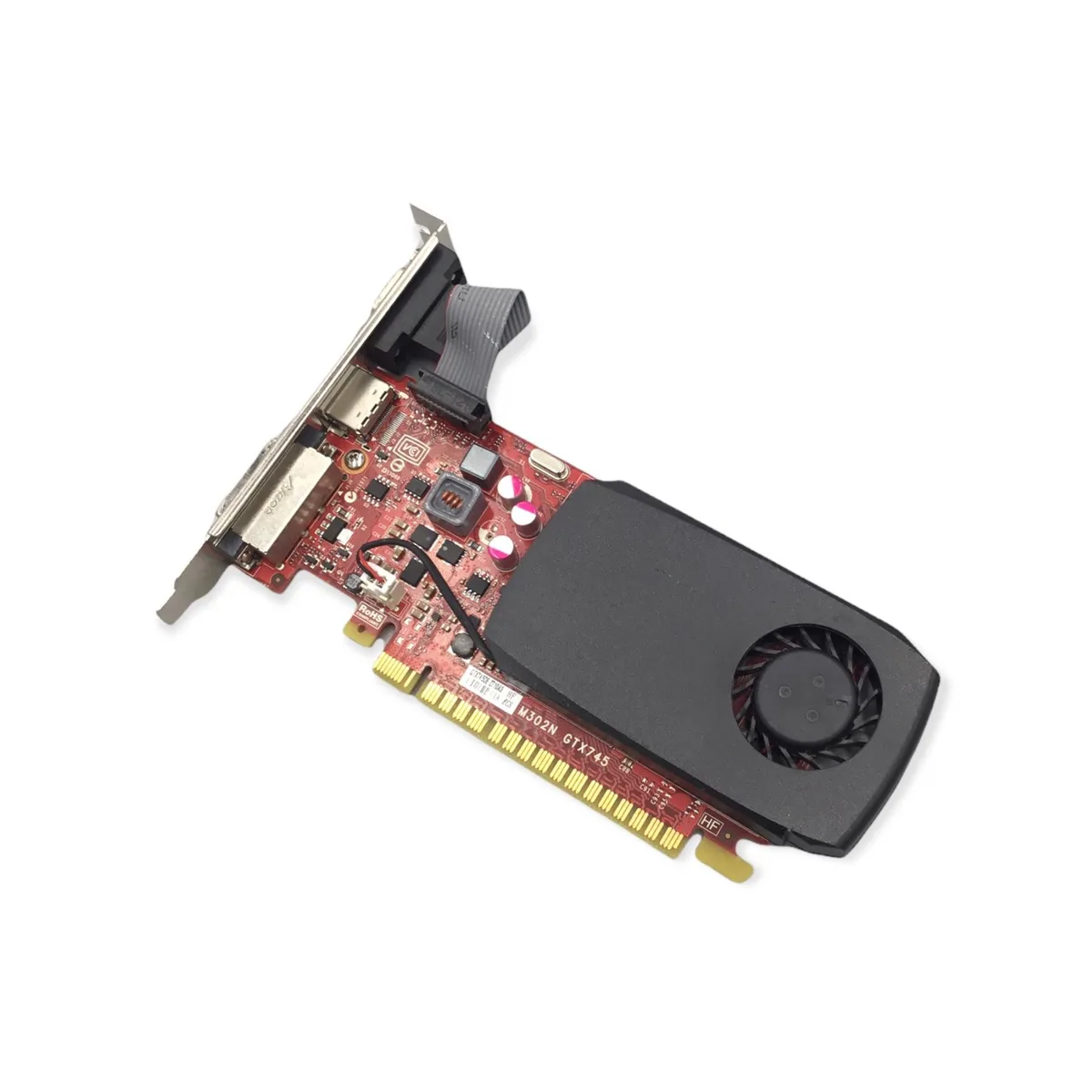 High-profile graphics card with HDMI, DVI and VGA ports