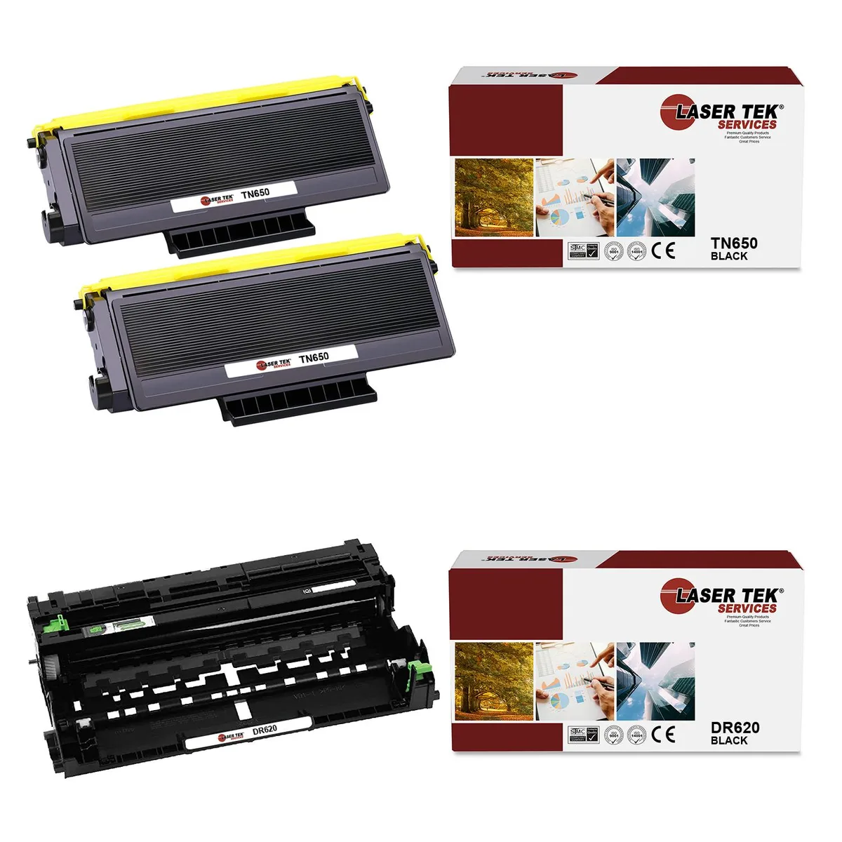 Laser Tek Services Laser Tek Services TN650 & DR620 3PK toner cartridge — product photo