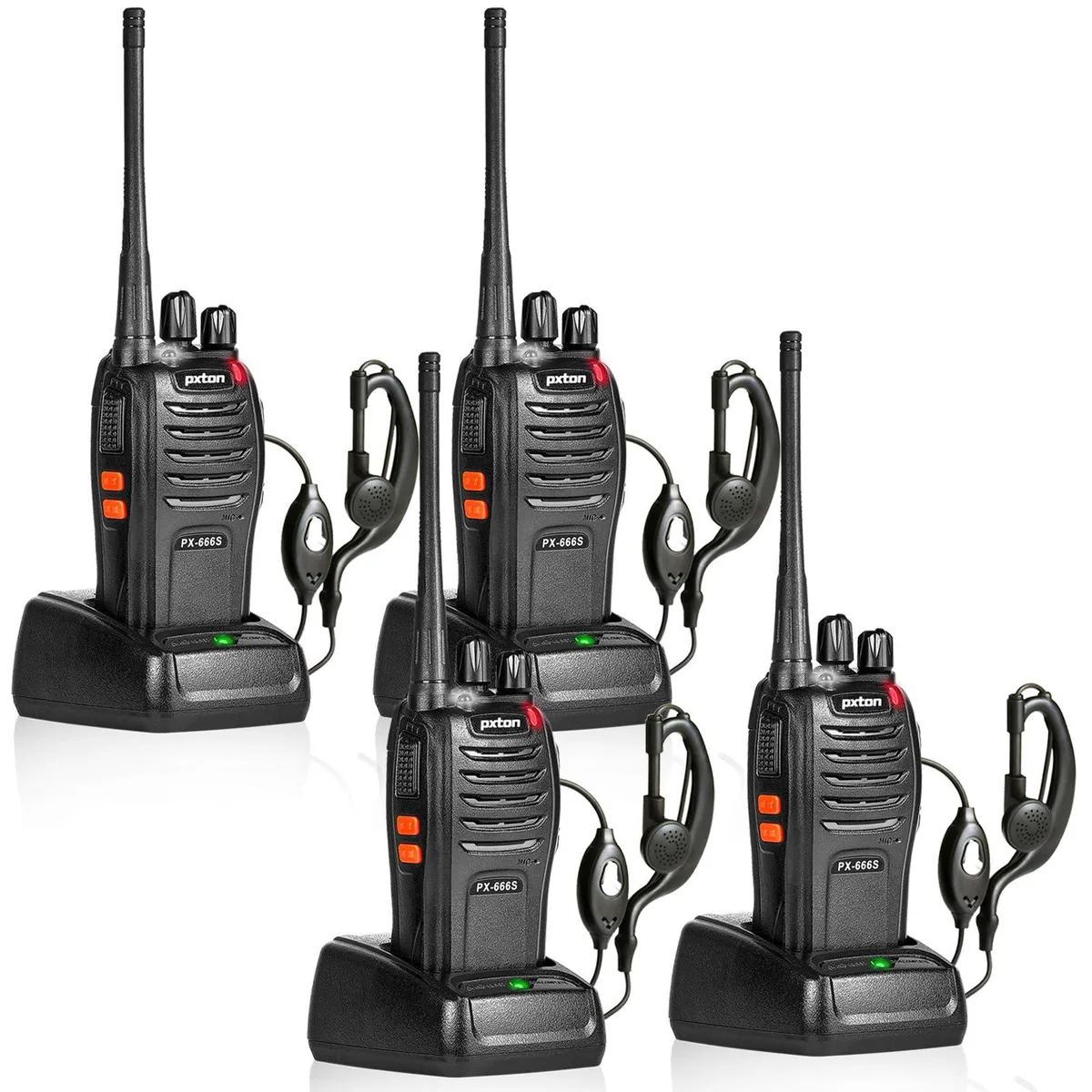 KEHIPI KEHIPI 666S two-way radio 4-pack UHF 16ch 3 mile water-resistant 1500mAh — product photo