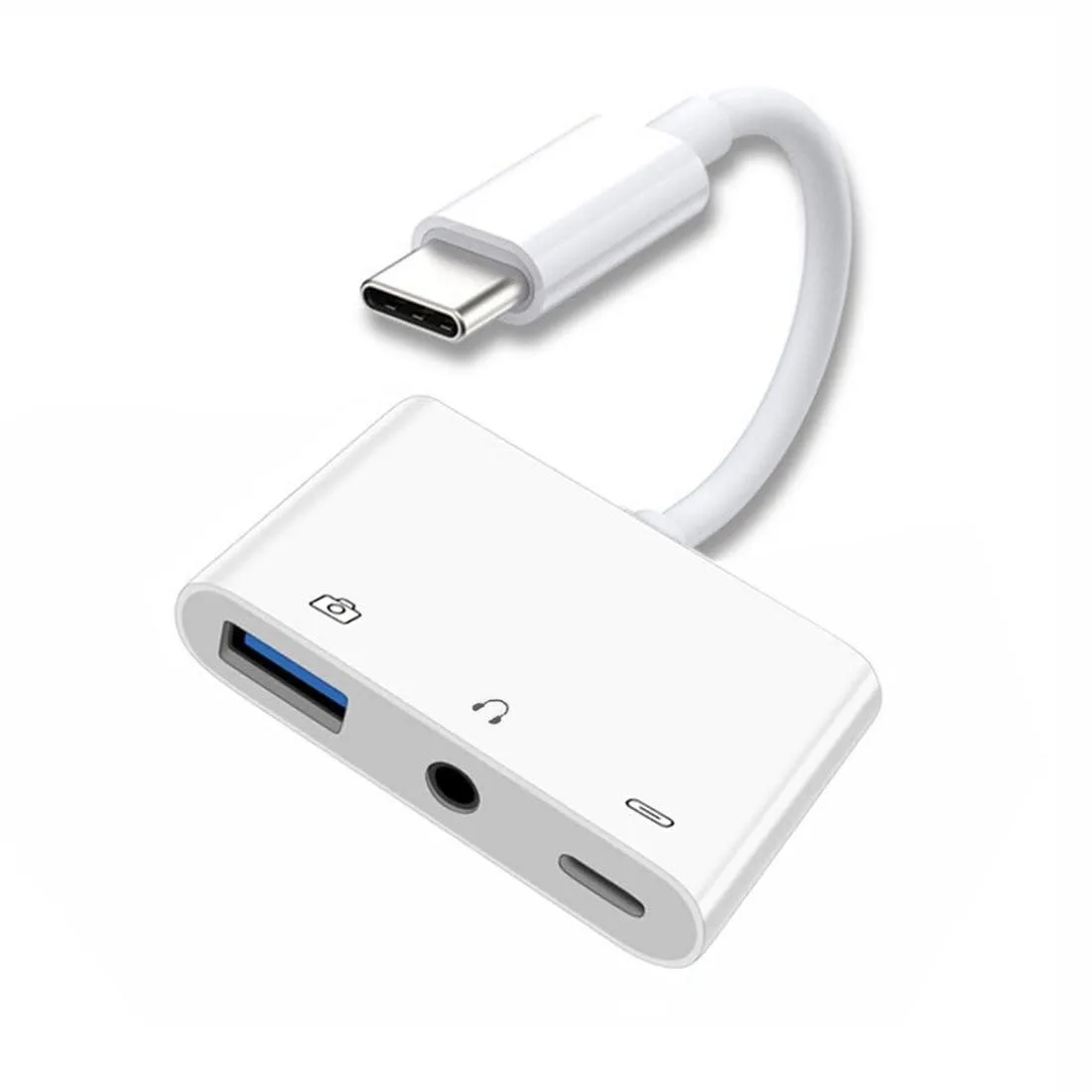 Vszerda Vszerda UC-155-TC004 3-in-1 USB-C to 3.5mm AUX &amp; USB 2.0 OTG adapter with PD 15W charge — product photo