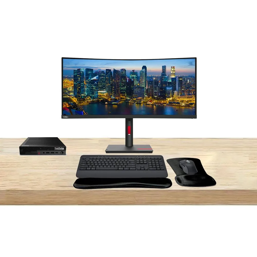 Lenovo Lenovo ThinkStation P3 Tiny i7-14700 32GB 512GB T400 4GB DDR6 + ThinkVision T34w 34 3440x1440 60Hz MK650 — product photo