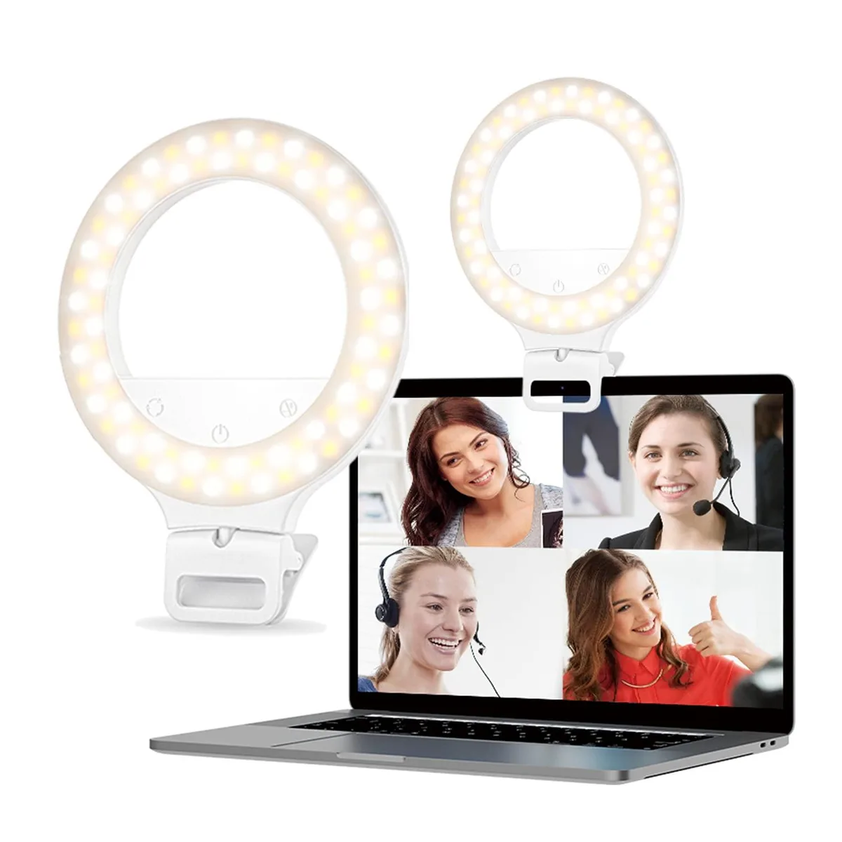 Neewer XJ-53 Clip-On Ring Light 127×165×24 mm 80 LED 1100 mAh — product photo