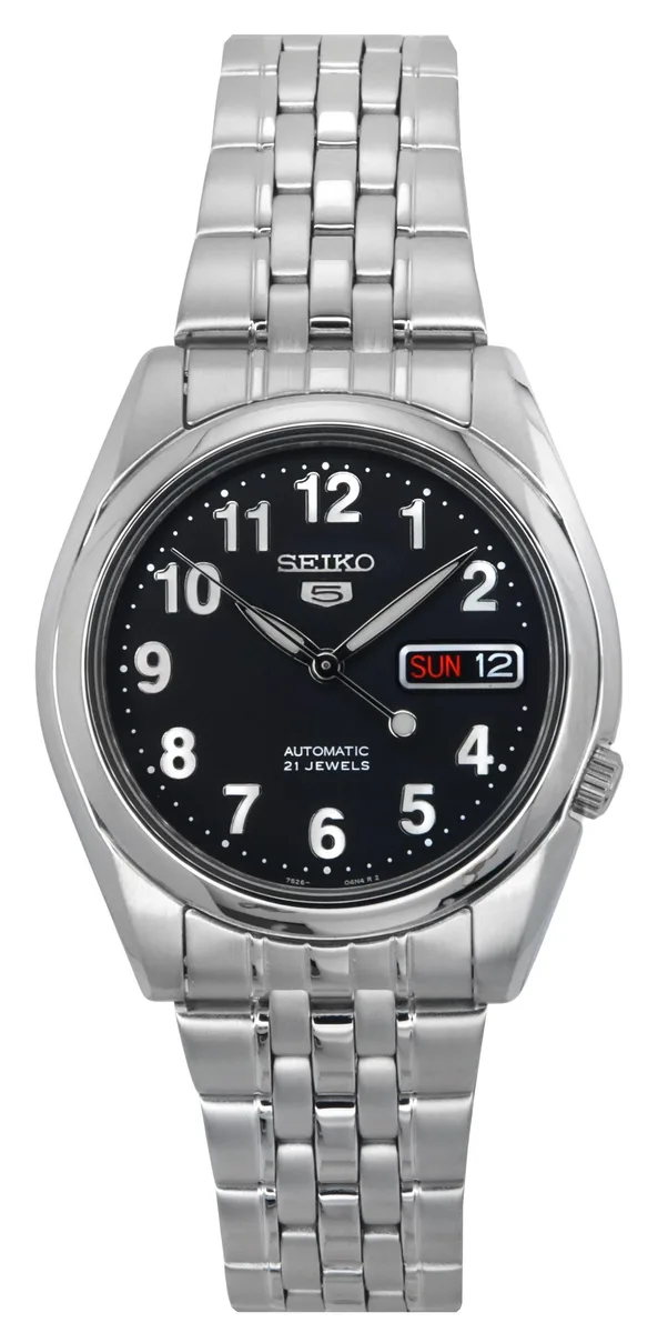 Seiko Seiko 5 SNK381K1 Automatic 21 Jewel Black Dial Day/Date 37mm 30M Watch — product photo