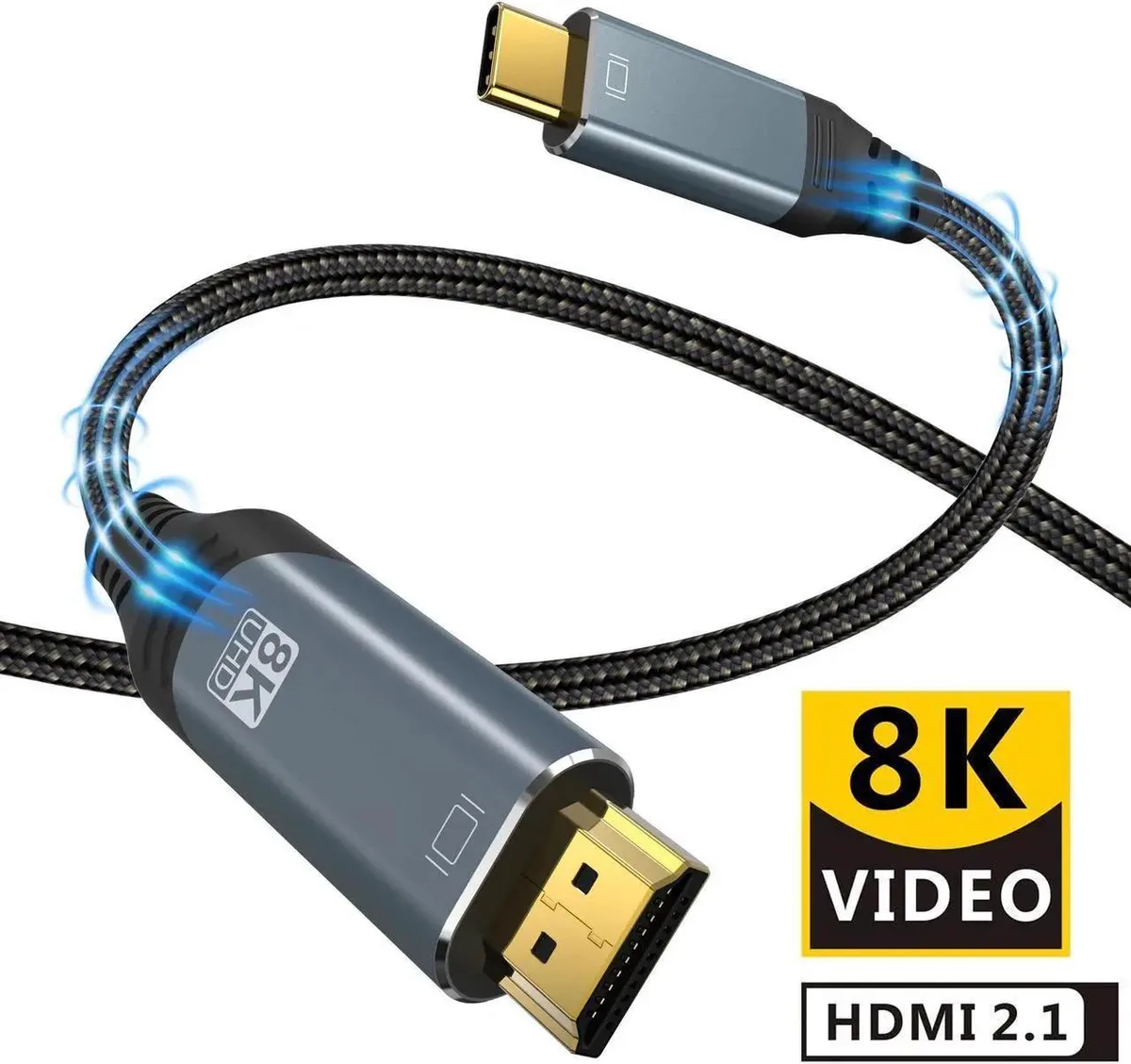 Vszerda Vszerda USB C to HDMI 2.1 cable 10ft 8K@30Hz 4K@120Hz Thunderbolt 3/4 compatible — product photo