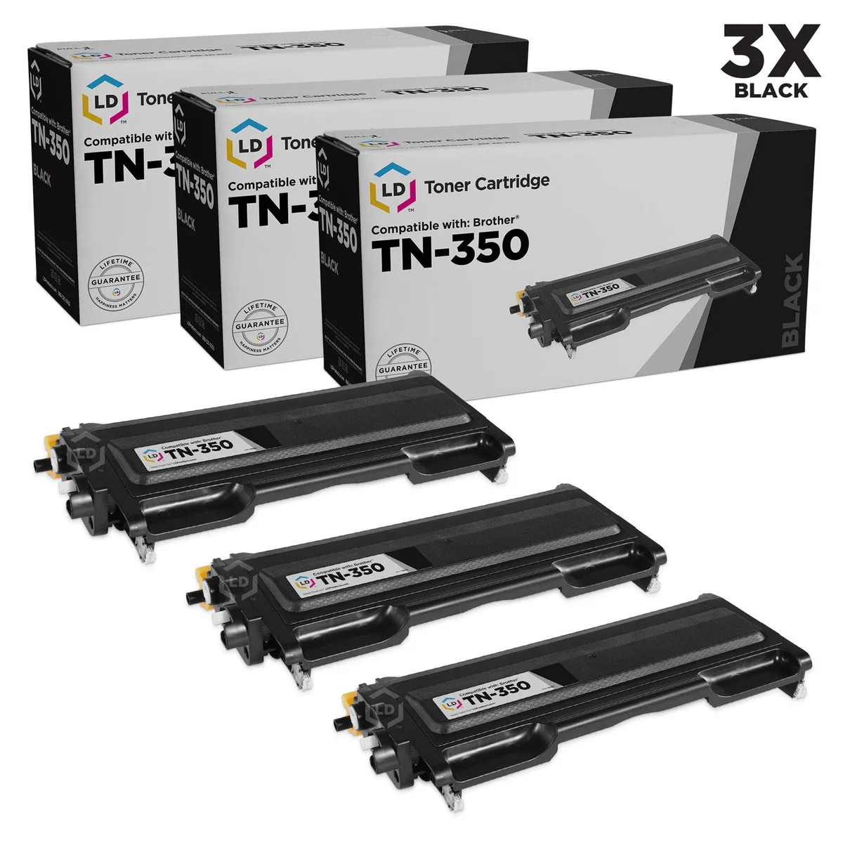LD Products LD Products TN350 Black Toner Cartridges 3 Pack — product photo