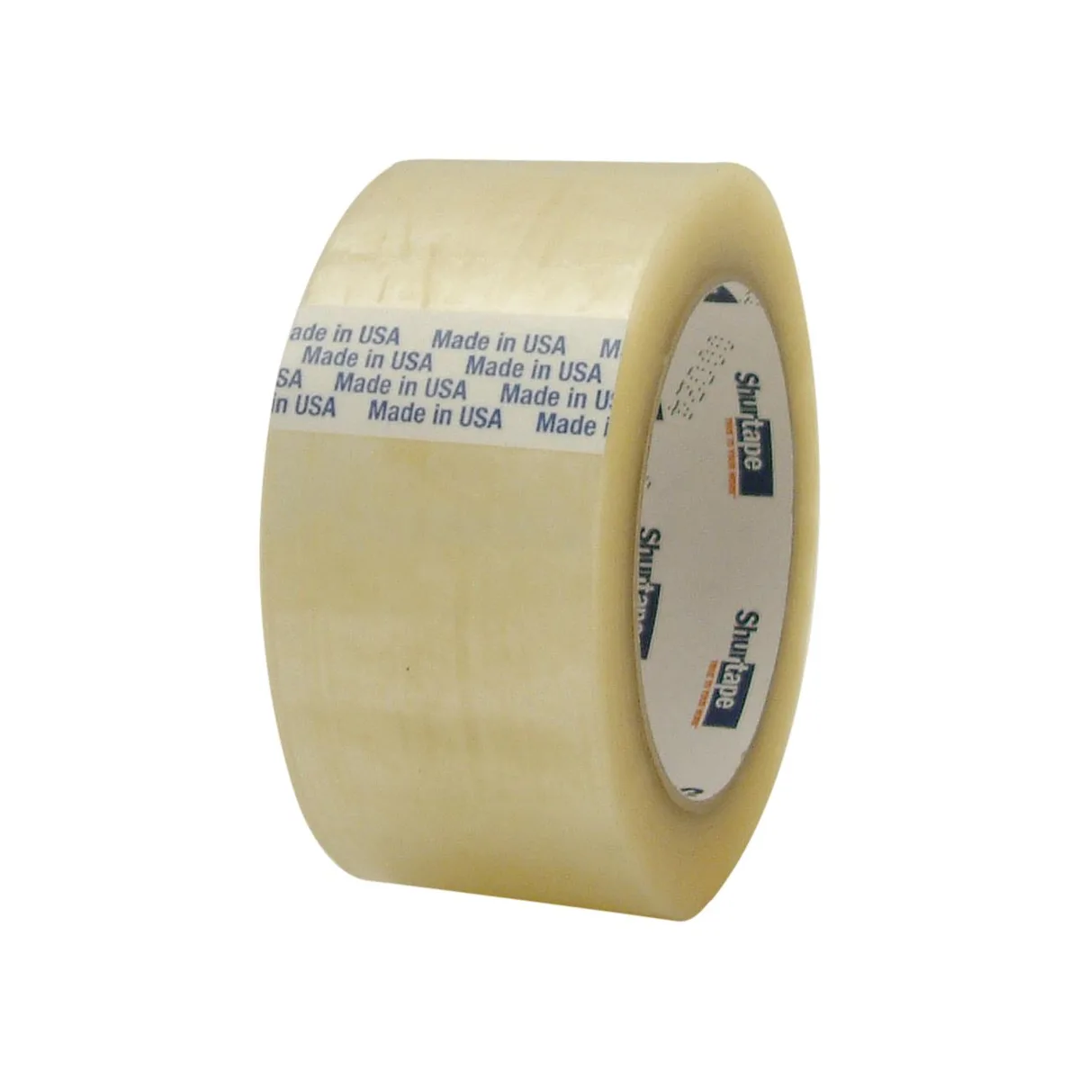 Clear polyester packaging tape roll on 3 inch core, 48mm wide, 55 yards long, 3.4 mil thick