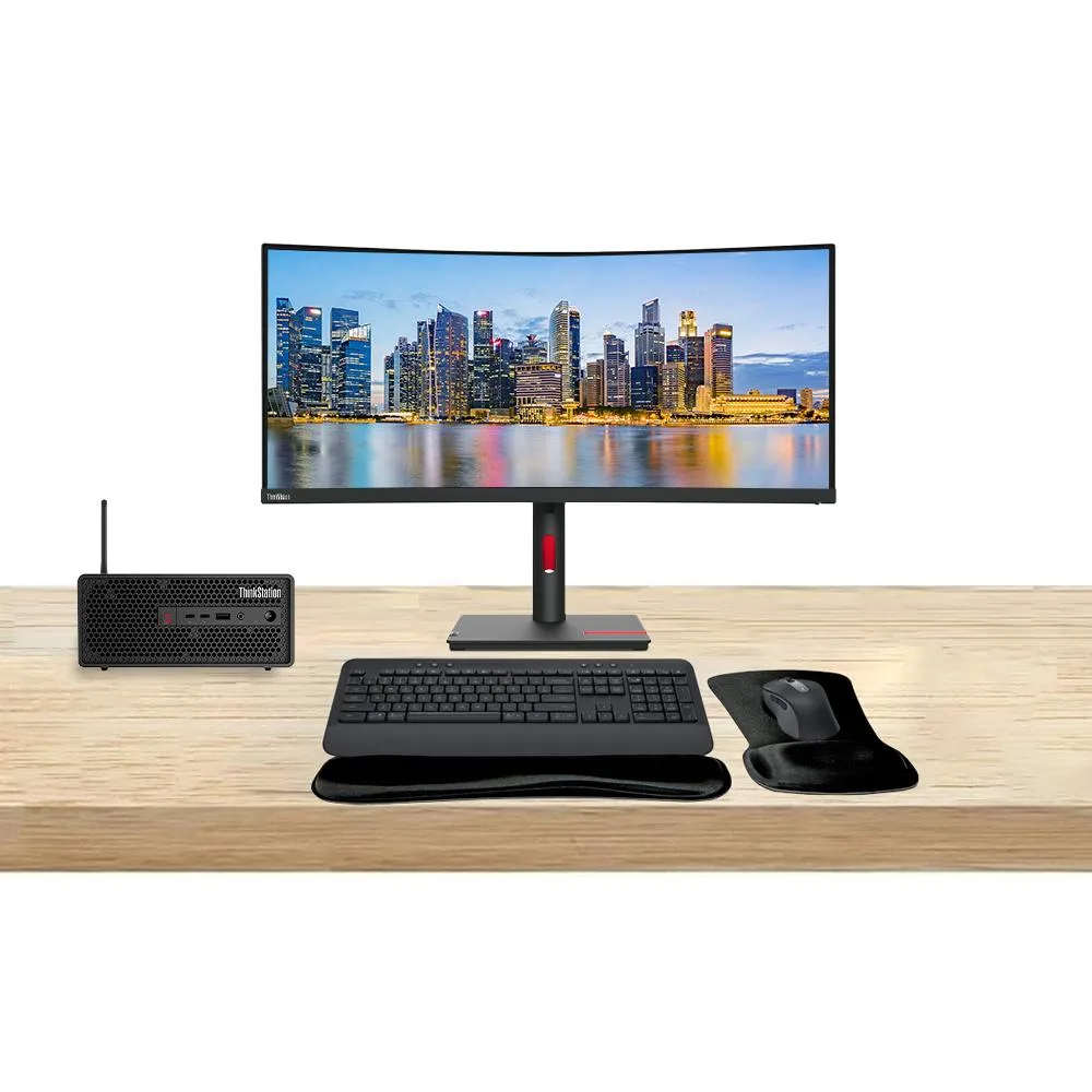 Lenovo Lenovo ThinkStation P3 SFF i7-14700 64GB 1TB RTX A2000 12GB + ThinkVision T34w 34 3440x1440 + MK650 — product photo