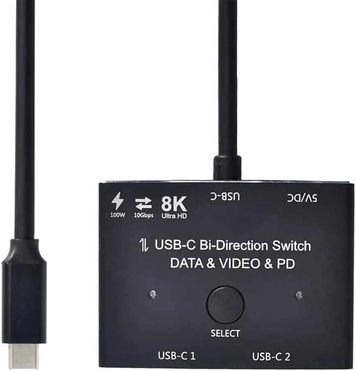 ESTONE ESTONE TJ-A034 USB-C Video Switch 4K 120Hz 8K 30Hz 10Gbps 100W PD — product photo