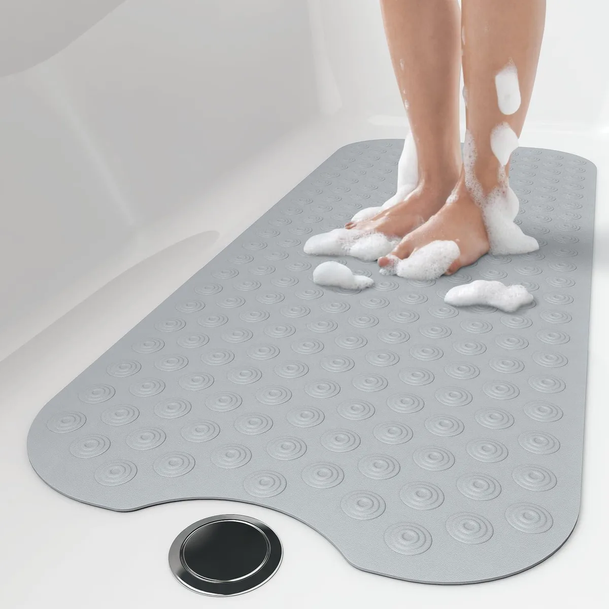  OTHWAY Reverse Suction Cup Bath Mat 39x16 inch Grey — product photo