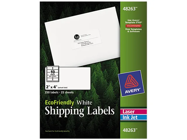 Avery Avery 48263 EcoFriendly Shipping Labels 2.00" x 4.00" 250 Pack — product photo