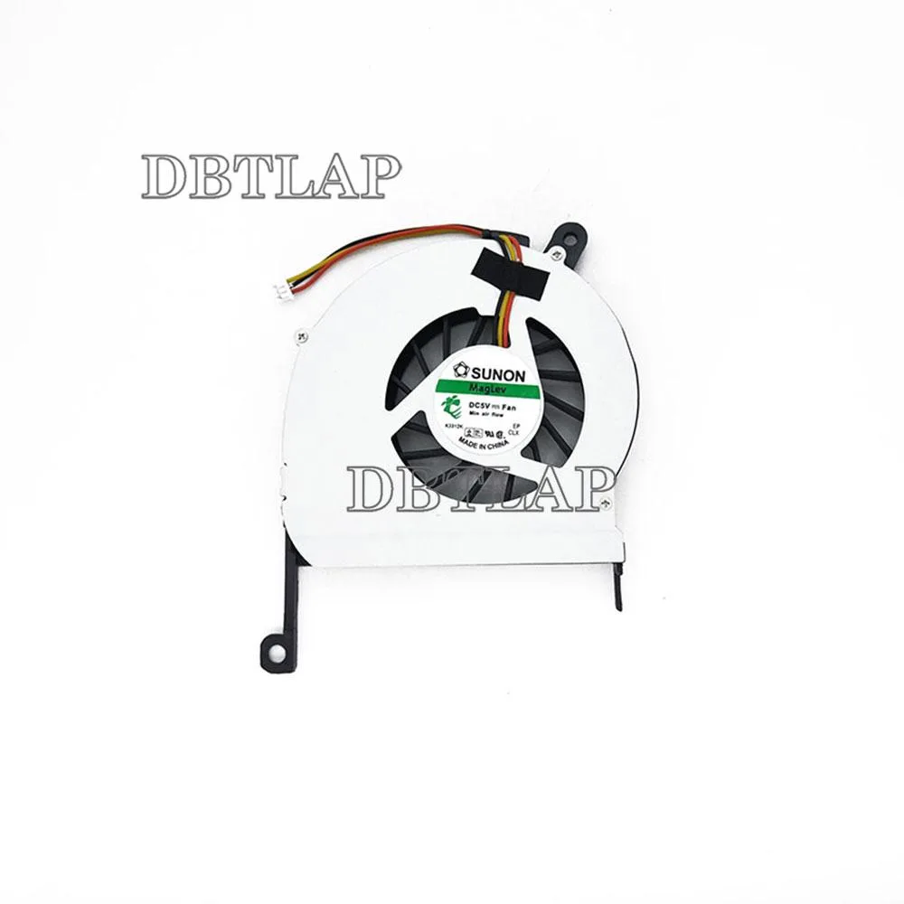 Small black laptop CPU cooling fan with plastic housing and wire connector