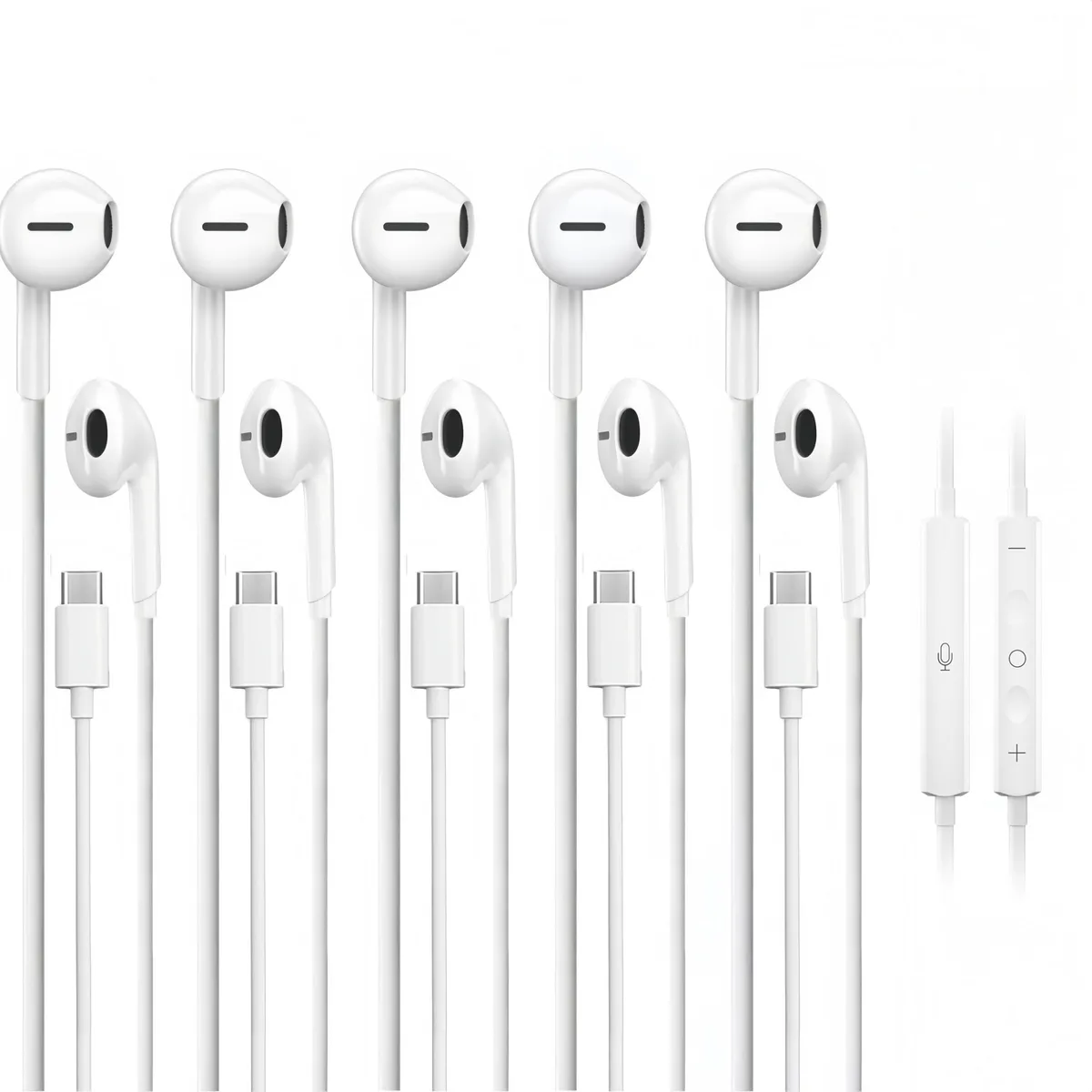 No Sew No Sew Usbc-5pk Earbuds With Mic 5-pack USB-C headphones — product photo