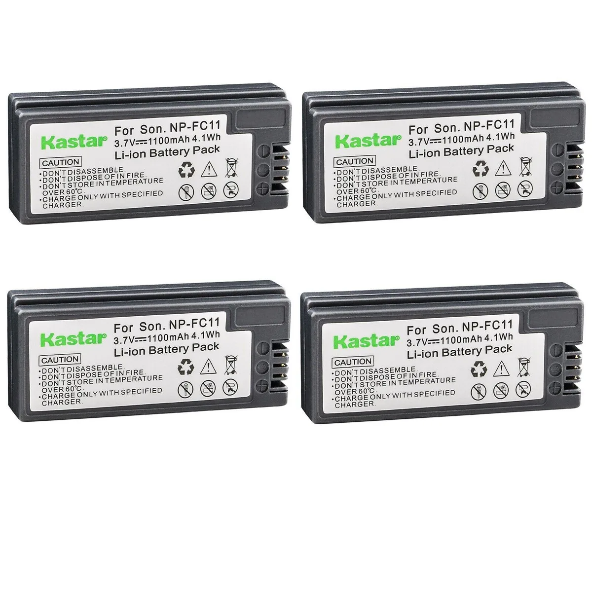 Kastar Kastar NP-FC11 4-pack 3.7V 1100mAh for Sony DSC-V1 F77 F77E F77A FX77 P10 camera battery — product photo