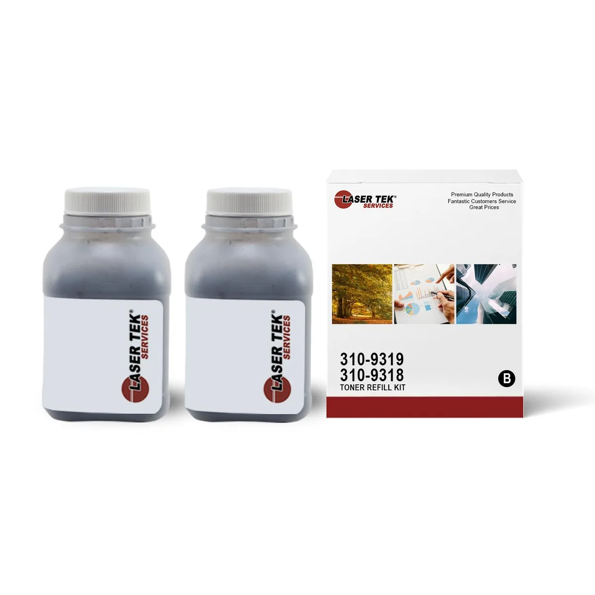 Laser Tek Services Laser Tek Services 2 Pack Black Toner Refill Kit for Dell 1125 310-9319 310-6640 TX300 XP407 — product photo