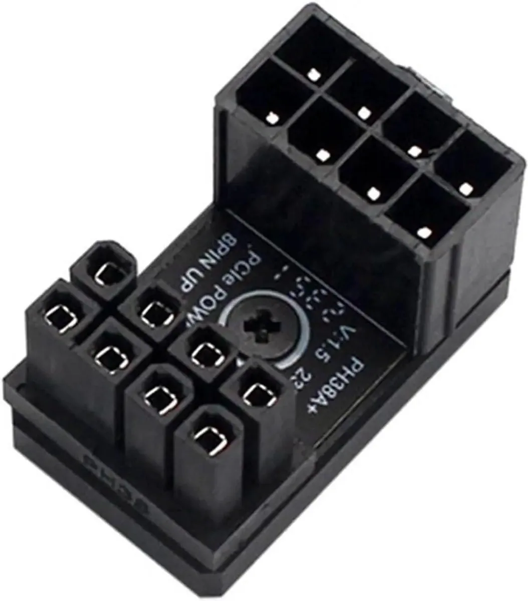 SMUGDESK SMUGDESK PH38 8Pin CPU Male-Female Extension Cable with Heatsink 180° Buckle Black — product photo