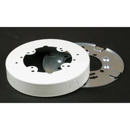 Ivory steel open-base extension box, two-channel raceway fitting