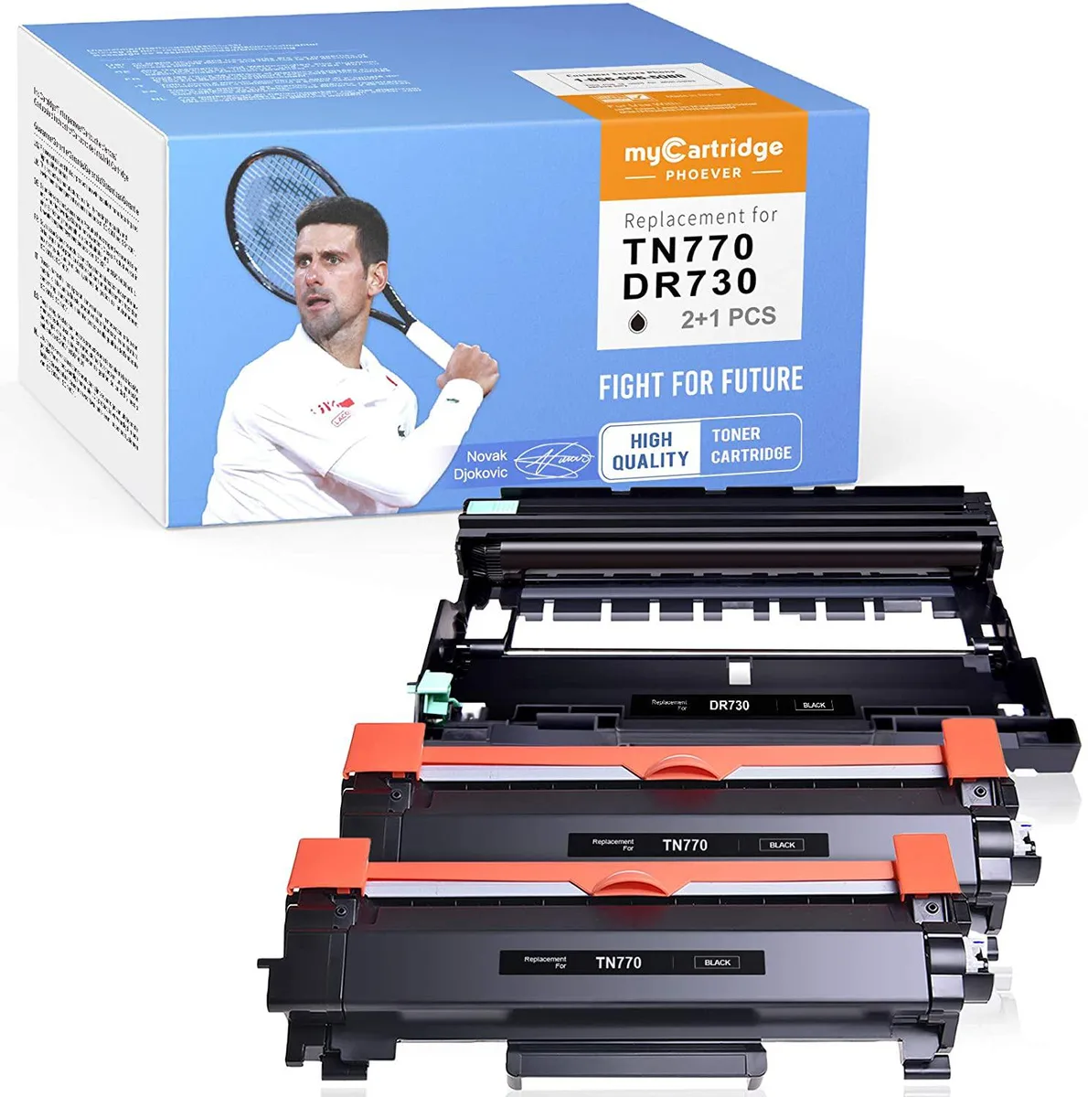 NuoTo NuoTo TN770 DR730 toner cartridge and drum unit 3-pack — product photo