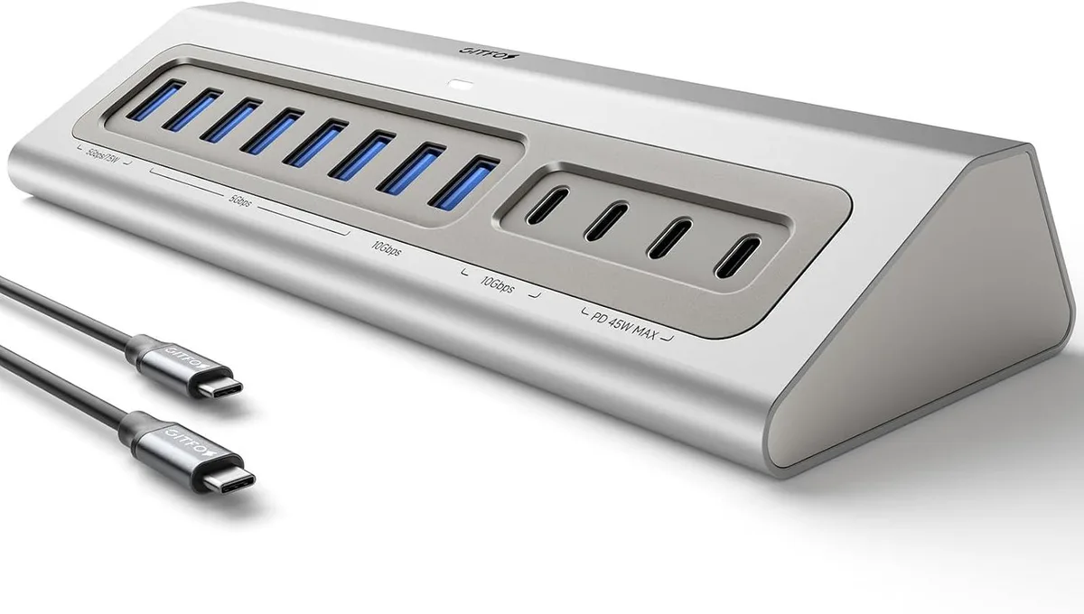 MCHOSE MCHOSE 15-in-1 USB 3.2 Hub 100W PD 10Gbps 8 USB-A 65W Adapter 3.3FT Cable — product photo