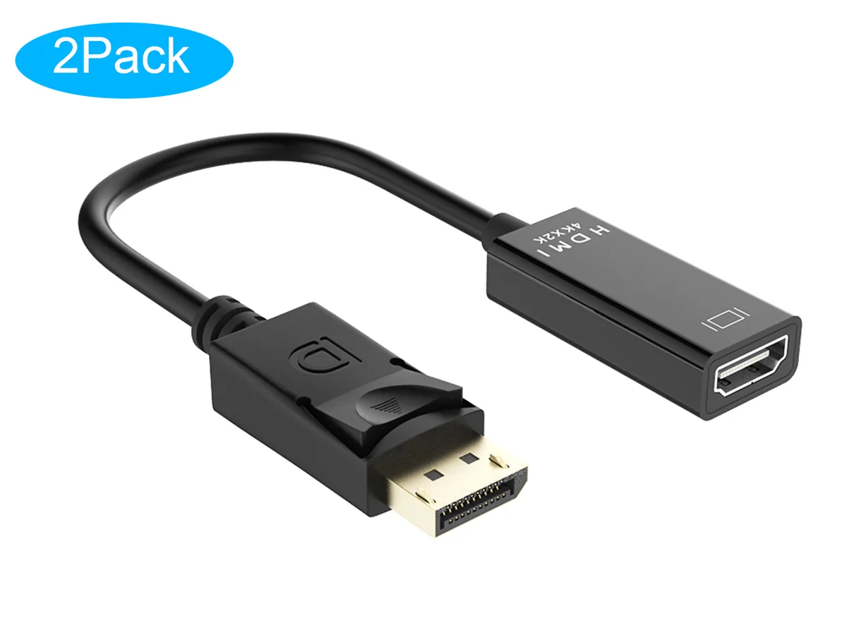RIITOP RIITOP 2-Pack DisplayPort to HDMI Adapter 4K 30Hz 25cm — product photo