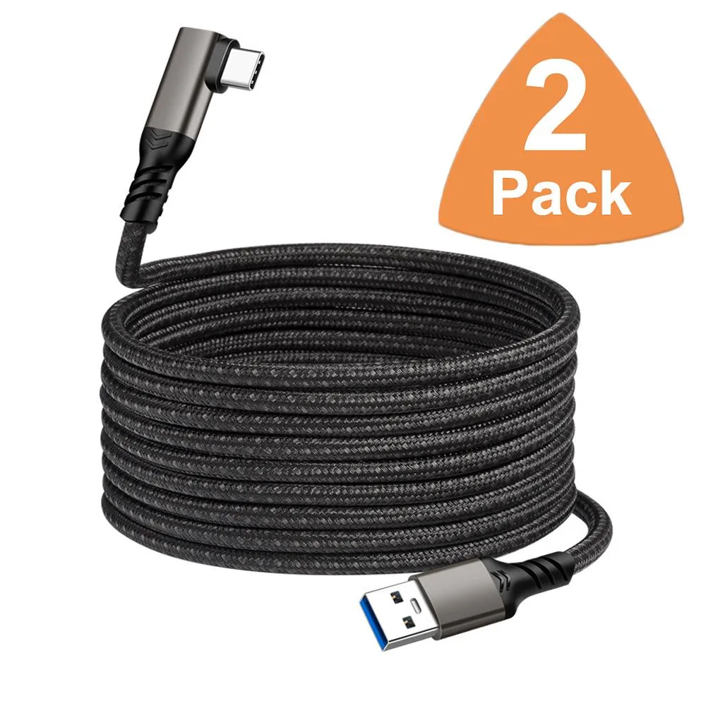 LUOM LUOM PQ126 USB 3.2 A to C 90° Braided 1.6ft 2-Pack 10Gbps 60W — product photo